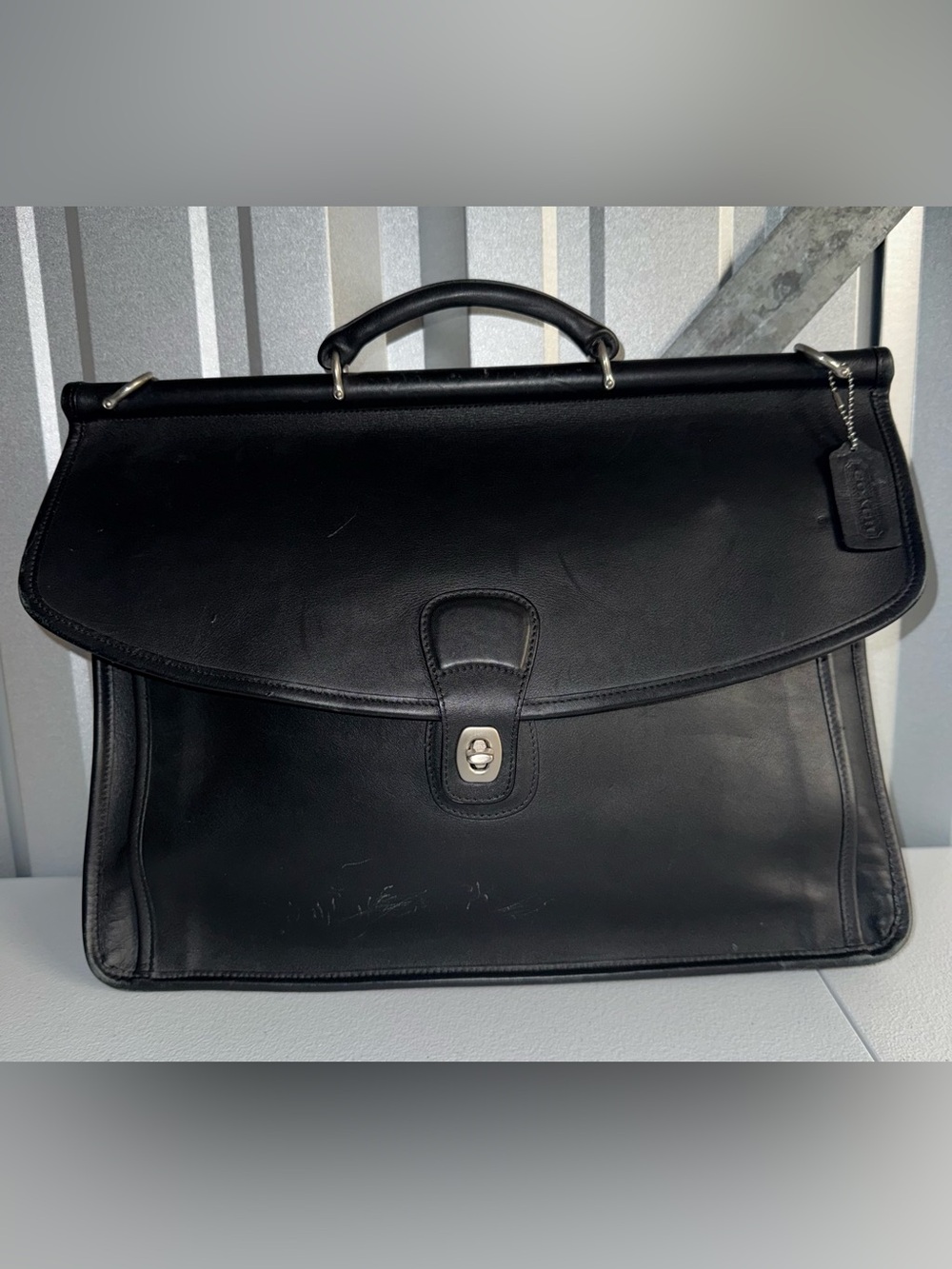 COACH Beekman 90s Vintage Black Leather Briefcase